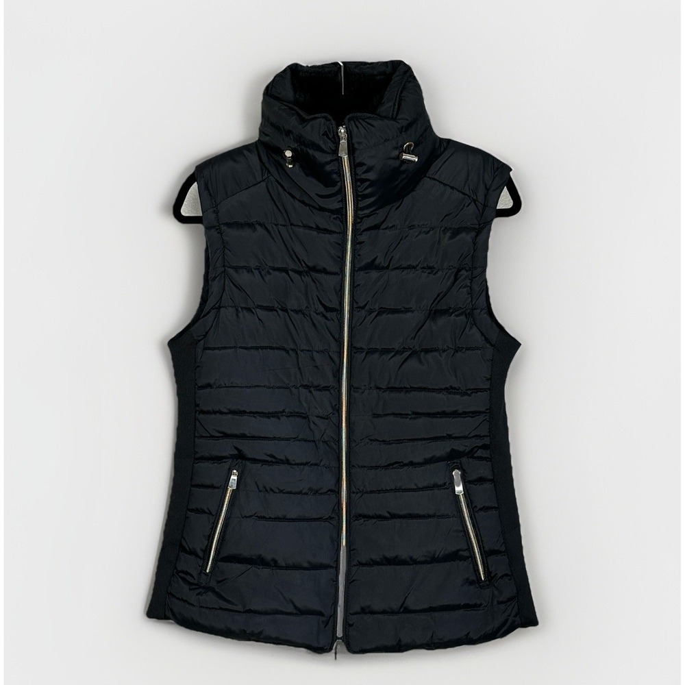 Special One‎ Womens XL Black Quilted Vest Jacket Faux Fur Full Zip Lined